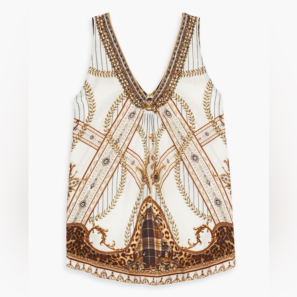 Camilla crepe de chine sleeveless blouse silk top size SMALL